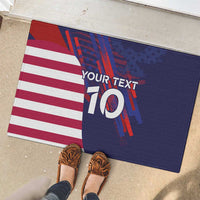 Custom United States Pacific Rugby 2024 Rubber Doormat The Eagle and USA Flag Style