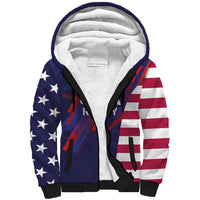 Custom United States Pacific Rugby 2024 Sherpa Hoodie The Eagle and USA Flag Style