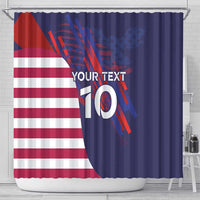Custom United States Pacific Rugby 2024 Shower Curtain The Eagle and USA Flag Style