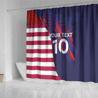 Custom United States Pacific Rugby 2024 Shower Curtain The Eagle and USA Flag Style