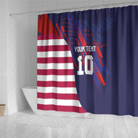 Custom United States Pacific Rugby 2024 Shower Curtain The Eagle and USA Flag Style
