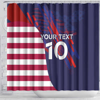 Custom United States Pacific Rugby 2024 Shower Curtain The Eagle and USA Flag Style