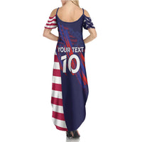 Custom United States Pacific Rugby 2024 Summer Maxi Dress The Eagle and USA Flag Style - Wonder Print Shop