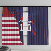 Custom United States Pacific Rugby 2024 Window Curtain The Eagle and USA Flag Style