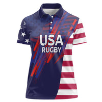 Custom United States Pacific Rugby 2024 Women Polo Shirt The Eagle and USA Flag Style - Wonder Print Shop