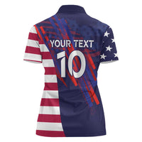 Custom United States Pacific Rugby 2024 Women Polo Shirt The Eagle and USA Flag Style - Wonder Print Shop