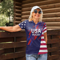 Custom United States Pacific Rugby 2024 Women Polo Shirt The Eagle and USA Flag Style - Wonder Print Shop