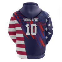 Custom United States Pacific Rugby 2024 Zip Hoodie The Eagle and USA Flag Style