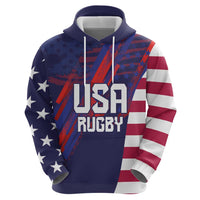 Custom United States Pacific Rugby 2024 Zip Hoodie The Eagle and USA Flag Style