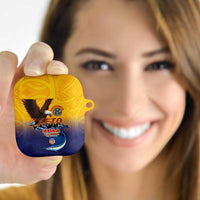 American Samoa Fautasi AirPods Case Bald Eage and Sailfish with Kakau Motifs - Wonder Print Shop