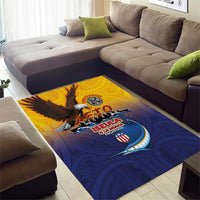 American Samoa Fautasi Area Rug Bald Eage and Sailfish with Kakau Motifs - Wonder Print Shop