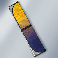 American Samoa Fautasi Auto Sun Shade Bald Eage and Sailfish with Kakau Motifs - Wonder Print Shop