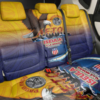 American Samoa Fautasi Back Car Seat Cover Bald Eage and Sailfish with Kakau Motifs - Wonder Print Shop