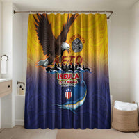 American Samoa Fautasi Bathroom Set Bald Eage and Sailfish with Kakau Motifs - Wonder Print Shop