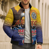 American Samoa Fautasi Bomber Puffer Jacket Bald Eage and Sailfish with Kakau Motifs - Wonder Print Shop