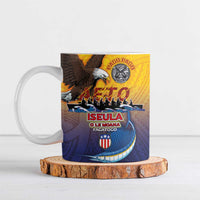 American Samoa Fautasi Ceramic Mug Bald Eage and Sailfish with Kakau Motifs - Wonder Print Shop