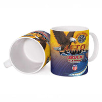 American Samoa Fautasi Ceramic Mug Bald Eage and Sailfish with Kakau Motifs - Wonder Print Shop