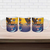 American Samoa Fautasi Ceramic Mug Bald Eage and Sailfish with Kakau Motifs - Wonder Print Shop