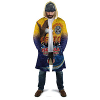 American Samoa Fautasi Cloak Bald Eage and Sailfish with Kakau Motifs - Wonder Print Shop