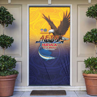American Samoa Fautasi Door Cover Bald Eage and Sailfish with Kakau Motifs - Wonder Print Shop