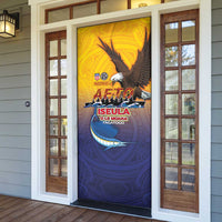 American Samoa Fautasi Door Cover Bald Eage and Sailfish with Kakau Motifs - Wonder Print Shop