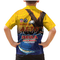 American Samoa Fautasi Family Matching Mermaid Dress and Hawaiian Shirt Bald Eage and Sailfish with Kakau Motifs - Wonder Print Shop