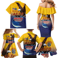 American Samoa Fautasi Family Matching Mermaid Dress and Hawaiian Shirt Bald Eage and Sailfish with Kakau Motifs - Wonder Print Shop