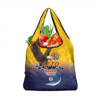 American Samoa Fautasi Grocery Bag Bald Eage and Sailfish with Kakau Motifs - Wonder Print Shop