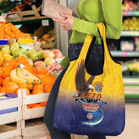 American Samoa Fautasi Grocery Bag Bald Eage and Sailfish with Kakau Motifs - Wonder Print Shop