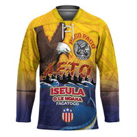 American Samoa Fautasi Hockey Jersey Bald Eage and Sailfish with Kakau Motifs - Wonder Print Shop