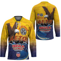 American Samoa Fautasi Hockey Jersey Bald Eage and Sailfish with Kakau Motifs - Wonder Print Shop