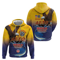 American Samoa Fautasi Hoodie Bald Eage and Sailfish with Kakau Motifs - Wonder Print Shop