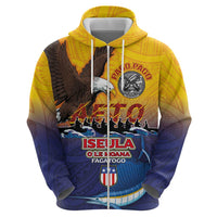 American Samoa Fautasi Hoodie Bald Eage and Sailfish with Kakau Motifs - Wonder Print Shop