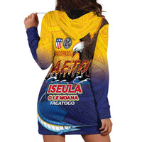 American Samoa Fautasi Hoodie Dress Bald Eage and Sailfish with Kakau Motifs - Wonder Print Shop