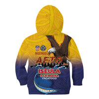 American Samoa Fautasi Kid Hoodie Bald Eage and Sailfish with Kakau Motifs - Wonder Print Shop
