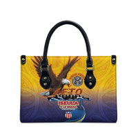 American Samoa Fautasi Leather Bag Bald Eage and Sailfish with Kakau Motifs - Wonder Print Shop