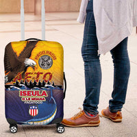 American Samoa Fautasi Luggage Cover Bald Eage and Sailfish with Kakau Motifs - Wonder Print Shop