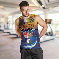 American Samoa Fautasi Men Tank Top Bald Eage and Sailfish with Kakau Motifs - Wonder Print Shop