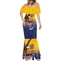 American Samoa Fautasi Mermaid Dress Bald Eage and Sailfish with Kakau Motifs - Wonder Print Shop