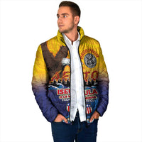 American Samoa Fautasi Padded Jacket Bald Eage and Sailfish with Kakau Motifs - Wonder Print Shop