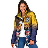 American Samoa Fautasi Padded Jacket Bald Eage and Sailfish with Kakau Motifs - Wonder Print Shop