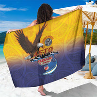 American Samoa Fautasi Sarong Bald Eage and Sailfish with Kakau Motifs - Wonder Print Shop