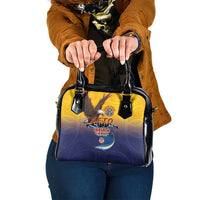 American Samoa Fautasi Shoulder Handbag Bald Eage and Sailfish with Kakau Motifs - Wonder Print Shop