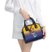 American Samoa Fautasi Shoulder Handbag Bald Eage and Sailfish with Kakau Motifs - Wonder Print Shop