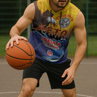 American Samoa Fautasi Sleeveless Hoodie Bald Eage and Sailfish with Kakau Motifs - Wonder Print Shop