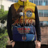 American Samoa Fautasi Sleeveless Puffer Jacket Bald Eage and Sailfish with Kakau Motifs - Wonder Print Shop