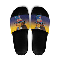 American Samoa Fautasi Slide Sandals Bald Eage and Sailfish with Kakau Motifs - Wonder Print Shop