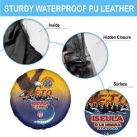 American Samoa Fautasi Spare Tire Cover Bald Eage and Sailfish with Kakau Motifs - Wonder Print Shop