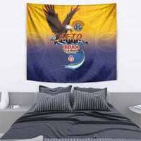 American Samoa Fautasi Tapestry Bald Eage and Sailfish with Kakau Motifs - Wonder Print Shop