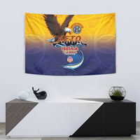 American Samoa Fautasi Tapestry Bald Eage and Sailfish with Kakau Motifs - Wonder Print Shop